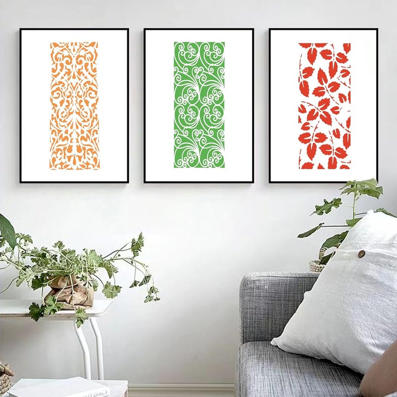Resflyar 18 PCS 12 x 5.2 Inch Mixed Stencils, Plant Leaf Floral Texture Templates for Painting on Wood, Texture Background Stencil Set for Rock Wood Canvas Airbrush Drawing Furniture Card Tile Home DIY Craft - Image 5